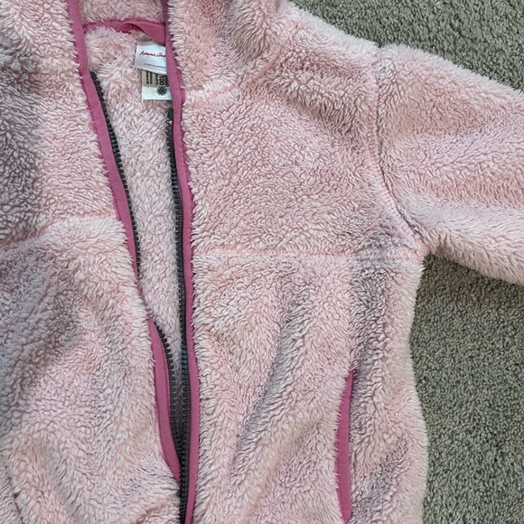 Hanna Andersson Marshmallow Pink Hoodie Jacket Zip Up Coat Size 3T or 90cm - Picture 3 of 4